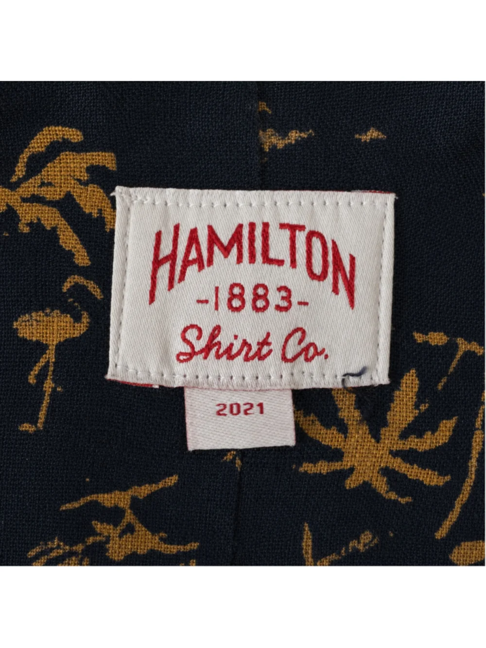 $268 Hamilton - 100% Linen Palm Tree Button Down Shirt - M - Slim- Made in USA